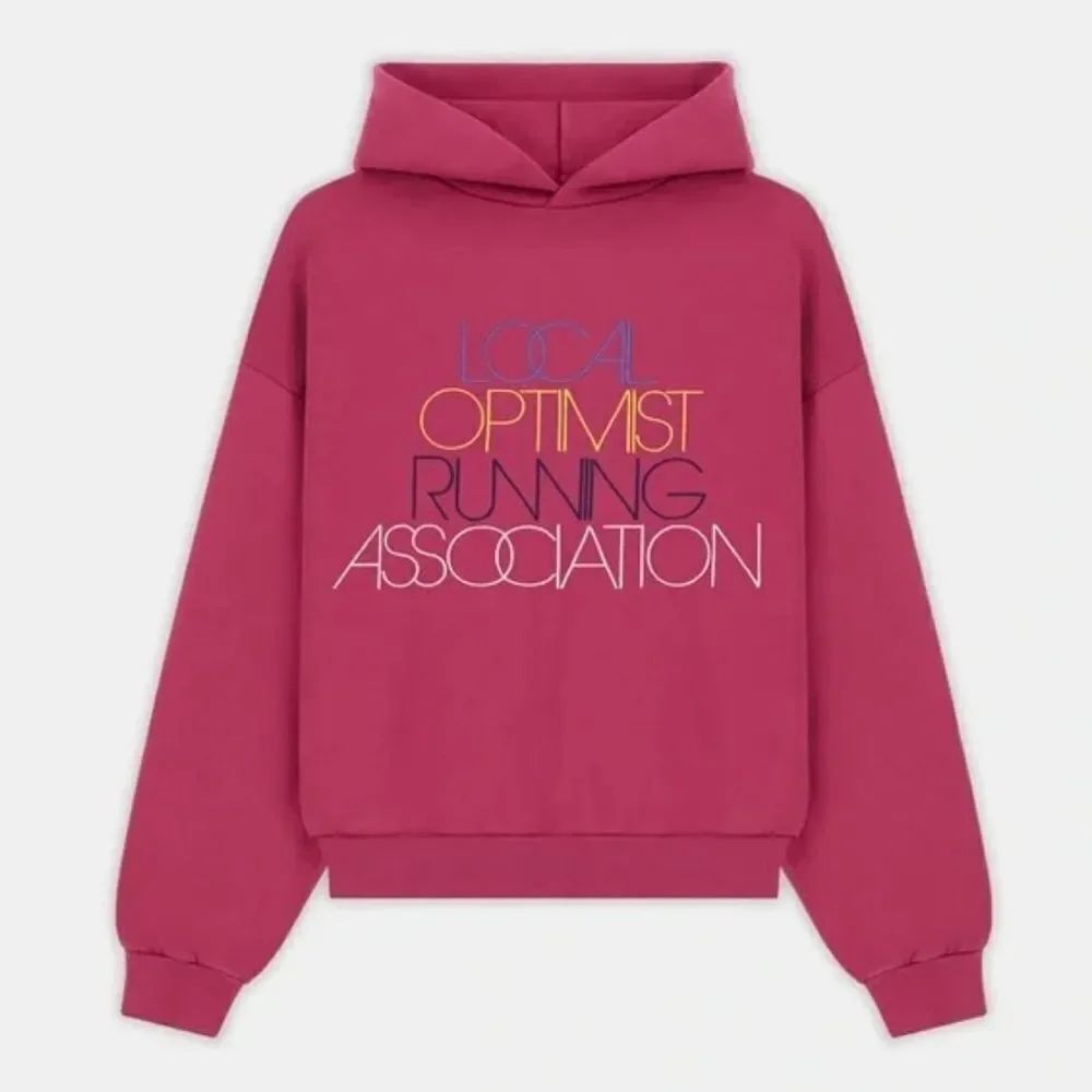 Madhappy Local Optimist Fleece Hoodie Sweatshirt in Peony Medium NEW